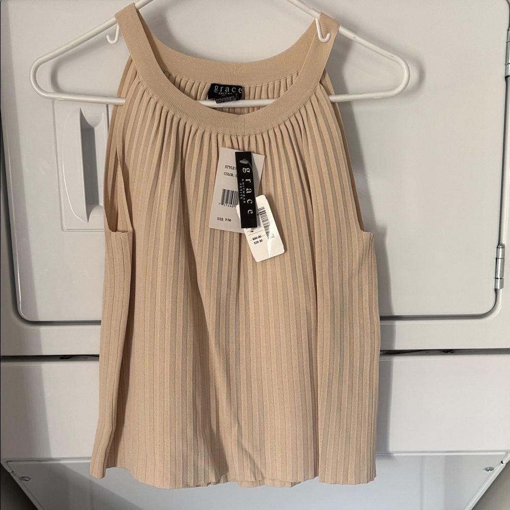 Grace Brand Beige Pleated Blouse